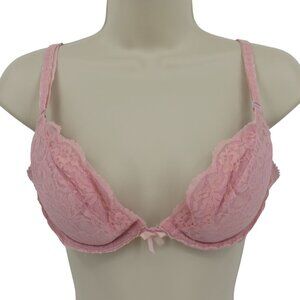 VTG Jezebel Renee of Hollywood 36B Bra Pink Floral Lace 483 Underwire Padded